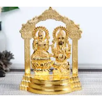  Gold Plated Lakshmi Ganesha Idol Statue 